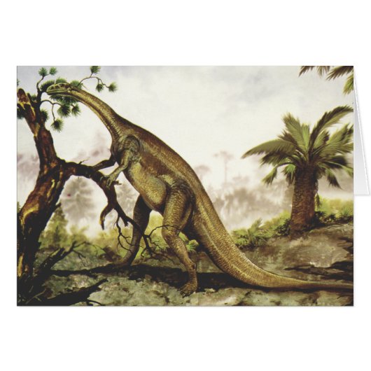 Vintage dinosauriërs, Plateosaurus die in bomen gr (Voorkant Horizontaal)