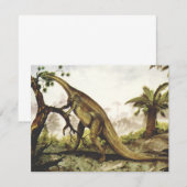 Vintage dinosauriërs, Plateosaurus die in bomen gr (Voorkant / Achterkant)