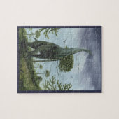 Vintage dinosauriërs, Sauroposeidon met vogels in Legpuzzel (Horizontaal)