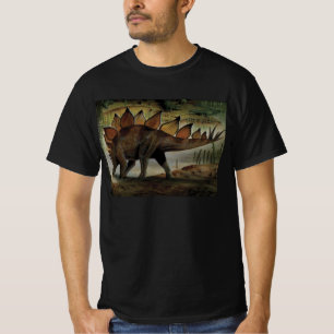 Vintage dinosauriërs, Stegosaurus, staart met stek T-shirt
