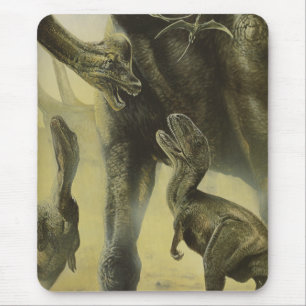 Vintage dinosauriërs, Torvosaurus en Brachiosaurus Muismat