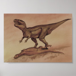 Vintage dinosauriërs, vleesetende Giganotosaurus Poster