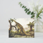 Vintage Dinosaurus, Plateosaurus Grazing op bomen Briefkaart (Staand voorkant)