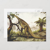 Vintage Dinosaurus, Plateosaurus Grazing op bomen Briefkaart (Voorkant / Achterkant)