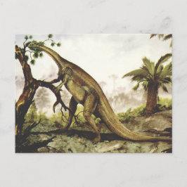 Vintage Dinosaurus, Plateosaurus Grazing op bomen Briefkaart