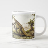 Vintage Dinosaurus, Plateosaurus Grazing op bomen Grote Koffiekop (Rechts)