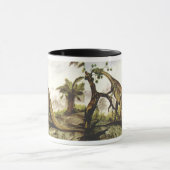 Vintage Dinosaurus, Plateosaurus Grazing op bomen Mok (Midden)