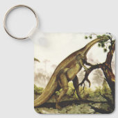 Vintage Dinosaurus, Plateosaurus Grazing op bomen Sleutelhanger (Voorkant)