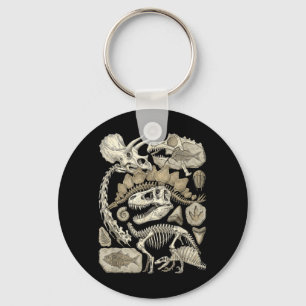 Vintage Dinosaurus Skelet Fragmenten Paleontologie Sleutelhanger