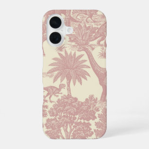 Vintage Dinosaurus Toile Patroon Prehistorische Ju iPhone 16 Hoesje