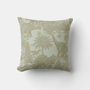 Vintage dinosaurus toilepatroon prehistorische jun kussen