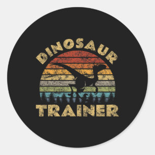 Vintage Dinosaurus Trainer Halloween Kostuum Retro Ronde Sticker
