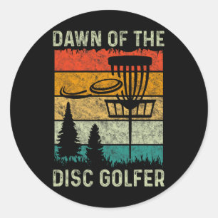 Vintage Disc Golf Speler Dawn Of The Disc Golfer G Ronde Sticker