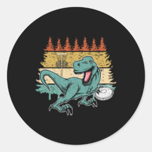 Vintage Disc Golf Speler I Dinosaur Disc Golf Sche Ronde Sticker