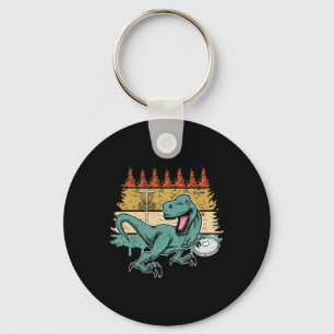 Vintage Disc Golf Speler I Dinosaur Disc Golf Sche Sleutelhanger