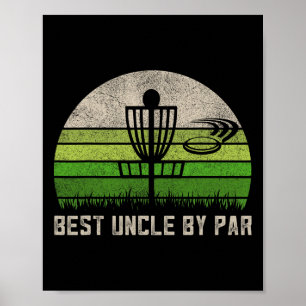 Vintage Disc Golf T-shirt, Vaderdag Oom Kleding Poster