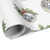 Vintage Disco Bal Kerstcadeau Cadeaupapier (Rol Hoek)