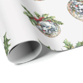Vintage Disco Ball Holdiay Christmas Gift Cadeaupapier (Rol Hoek)
