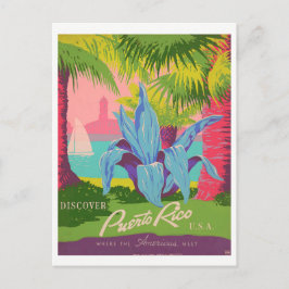 vintage "Discover Puerto Rico" Briefkaart