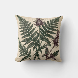 Vintage Distel en Varens Botanisch Kussen