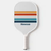 Vintage Distel over Strepen met Naam Pickleball Paddle (Achterkant)