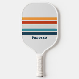 Vintage Distel over Strepen met Naam Pickleball Paddle
