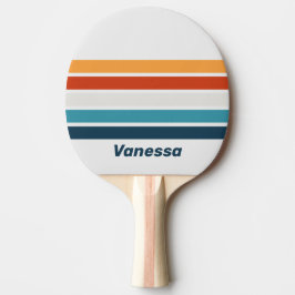 Vintage Distel over Strepen met Naam Tafeltennisbatje
