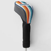 Vintage Distel Speld Gestreept met Naam Golfheadcover (Schuin)