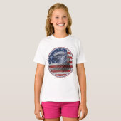 Vintage Distressed American Flag Eagle T-shirt (Voorkant volledig)
