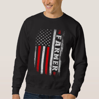 Vintage Distressed American US Flag Farming Patrio Trui