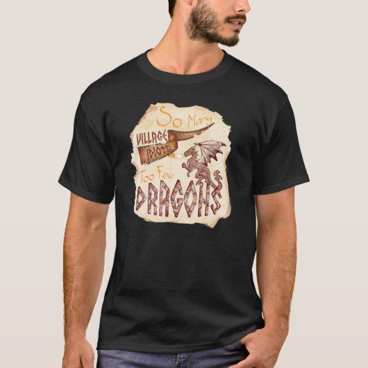 Vintage  Distressed  Mighty Dragon Village Idiots  T-shirt (Voorkant)