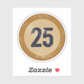 Vintage Distressed Number 25 Sticker (Vel)