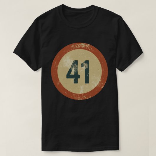 Vintage Distressed Number 41 T-shirt (Design voorkant)