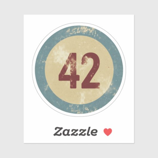 Vintage Distressed Number 42 Sticker (Vel)