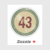 Vintage Distressed Number 43 Sticker (Vel)