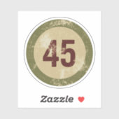Vintage Distressed Number 45 Sticker (Vel)