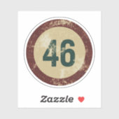 Vintage Distressed Number 46 Sticker (Vel)
