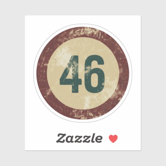 Vintage Distressed Number 46 Sticker (Vel)