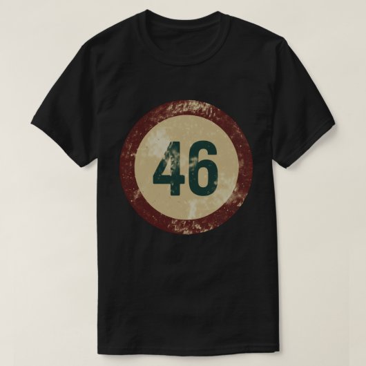 Vintage Distressed Number 46 T-shirt (Design voorkant)