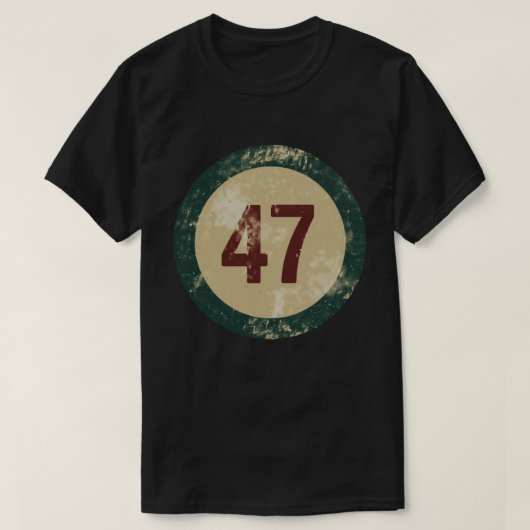 Vintage Distressed Number 47 T-shirt (Design voorkant)