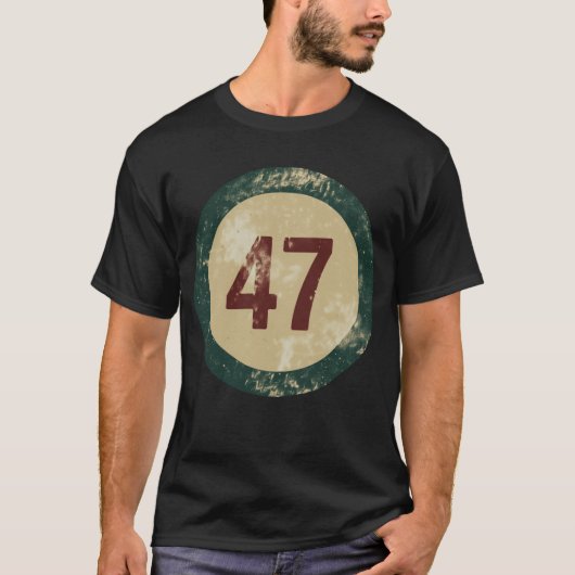Vintage Distressed Number 47 T-shirt (Voorkant)