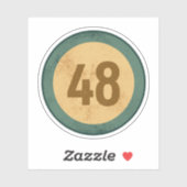 Vintage Distressed Number 48 Sticker (Vel)