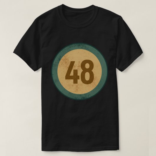Vintage Distressed Number 48 T-shirt (Design voorkant)