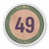 Vintage Distressed Number 49 Sticker (Voorkant)