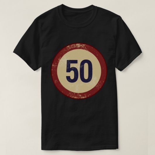 Vintage Distressed Number 50 T-shirt (Design voorkant)