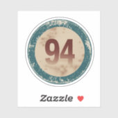 Vintage Distressed Number 94 Sticker (Vel)