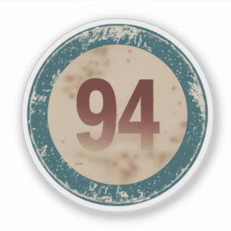 Vintage Distressed Number 94 Sticker