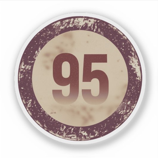 Vintage Distressed Number 95 Sticker (Voorkant)