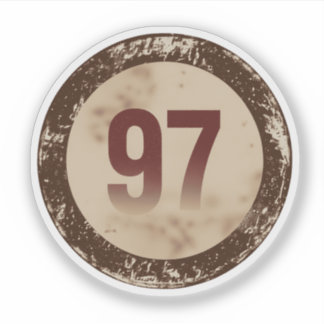 Vintage Distressed Number 97 Sticker