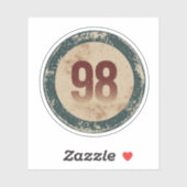 Vintage Distressed Number 98 Sticker (Vel)